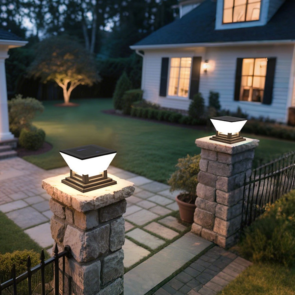 Cool White Light Garden Post Cap Adjustable Color Light Dusk To Dawn Sensor - Picture 22 of 36