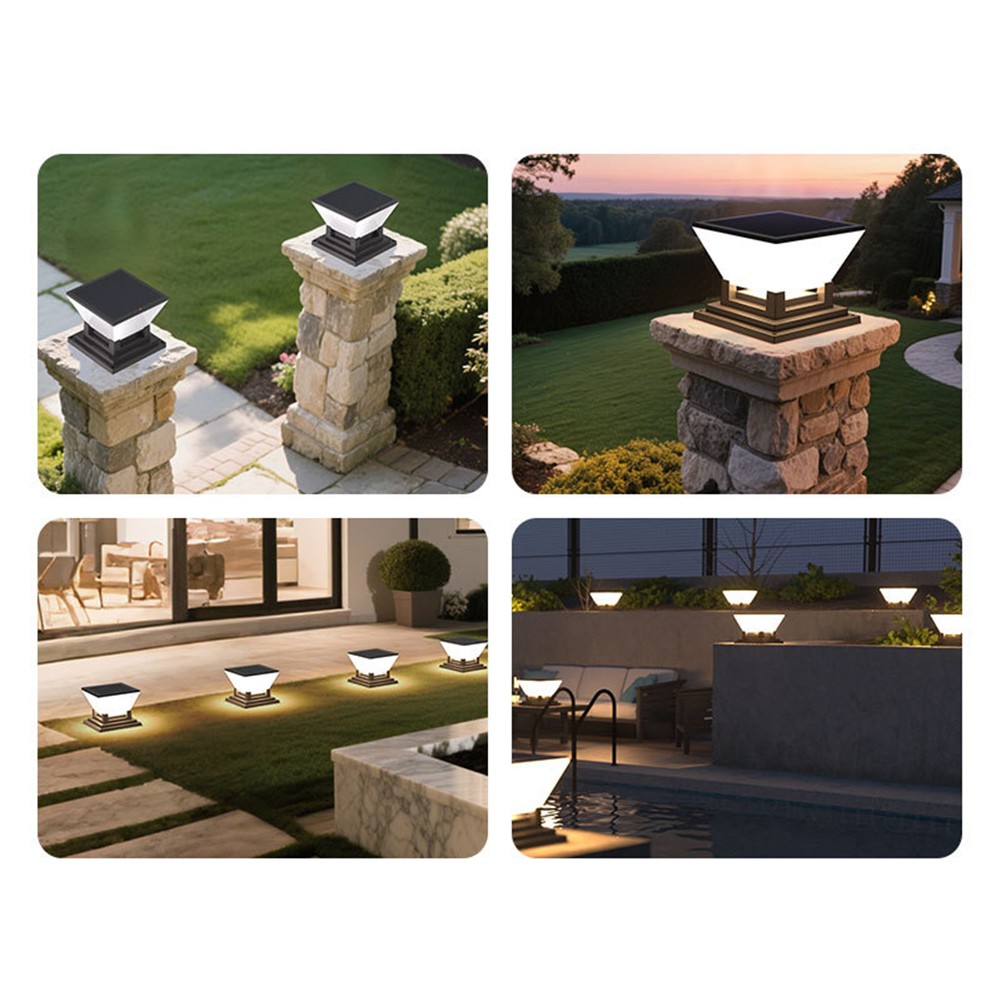 Cool White Light Garden Post Cap Adjustable Color Light Dusk To Dawn Sensor - Picture 20 of 36