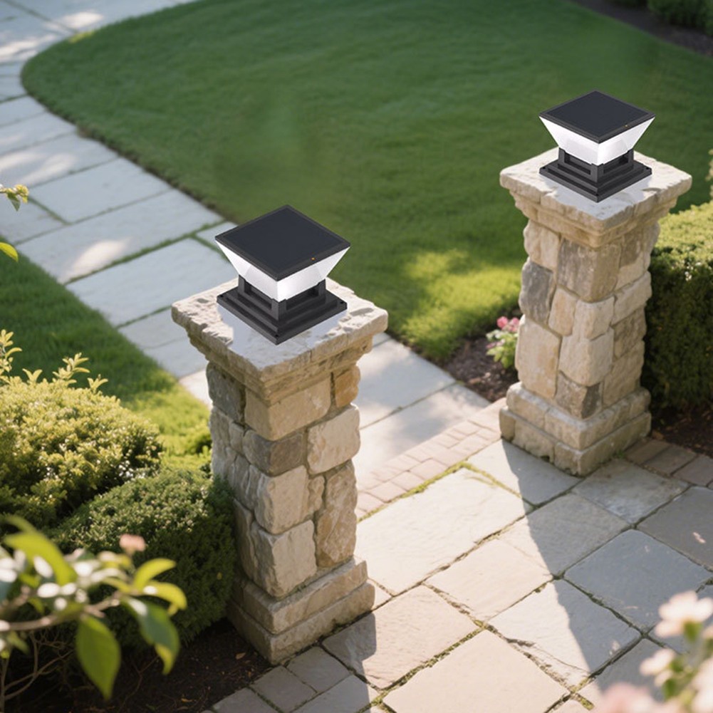 Cool White Light Garden Post Cap Adjustable Color Light Dusk To Dawn Sensor - Picture 36 of 36