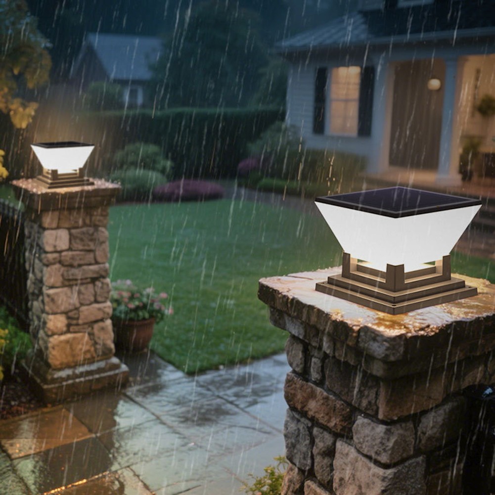 Cool White Light Garden Post Cap Adjustable Color Light Dusk To Dawn Sensor - Picture 17 of 36