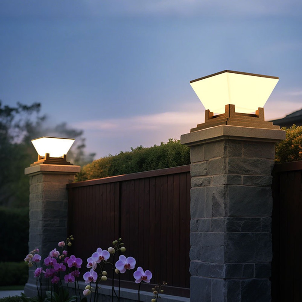 Cool White Light Garden Post Cap Adjustable Color Light Dusk To Dawn Sensor - Picture 15 of 36