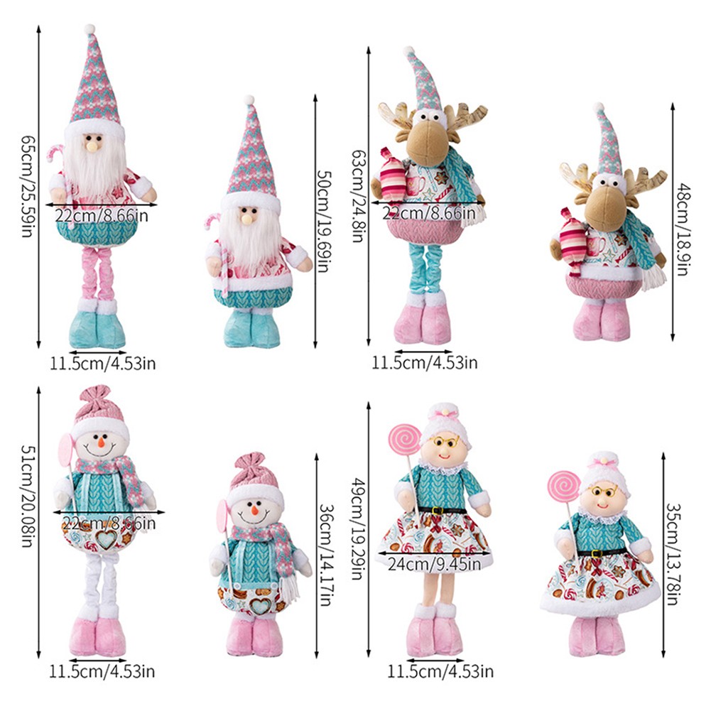 Stretch Weihnachtsmann Schneemann Figur Ornament für Ferienhaus und Büro Dekoration - Bild 18 von 31