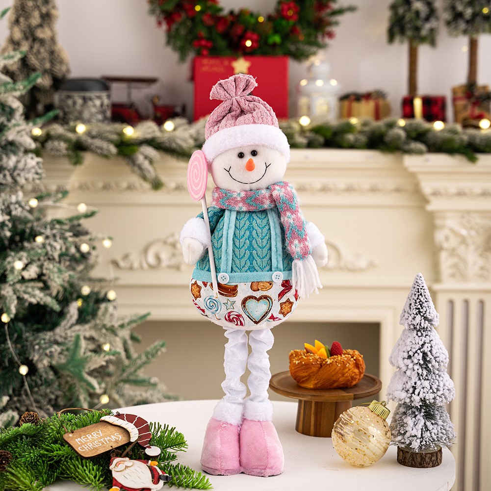 Stretch Weihnachtsmann Schneemann Figur Ornament für Ferienhaus und Büro Dekoration - Bild 17 von 31