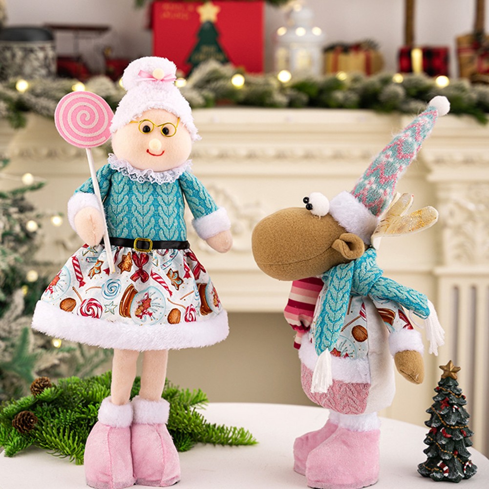 Stretch Weihnachtsmann Schneemann Figur Ornament für Ferienhaus und Büro Dekoration - Bild 28 von 31