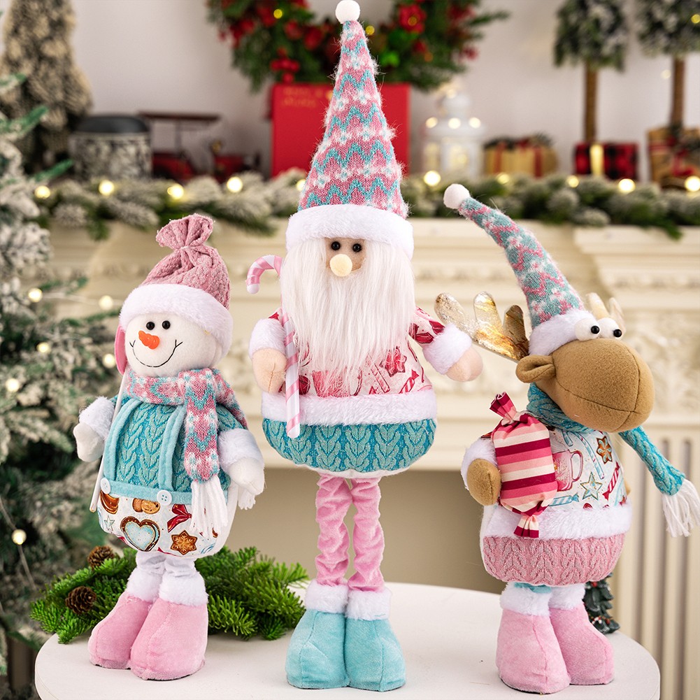 Stretch Weihnachtsmann Schneemann Figur Ornament für Ferienhaus und Büro Dekoration - Bild 15 von 31