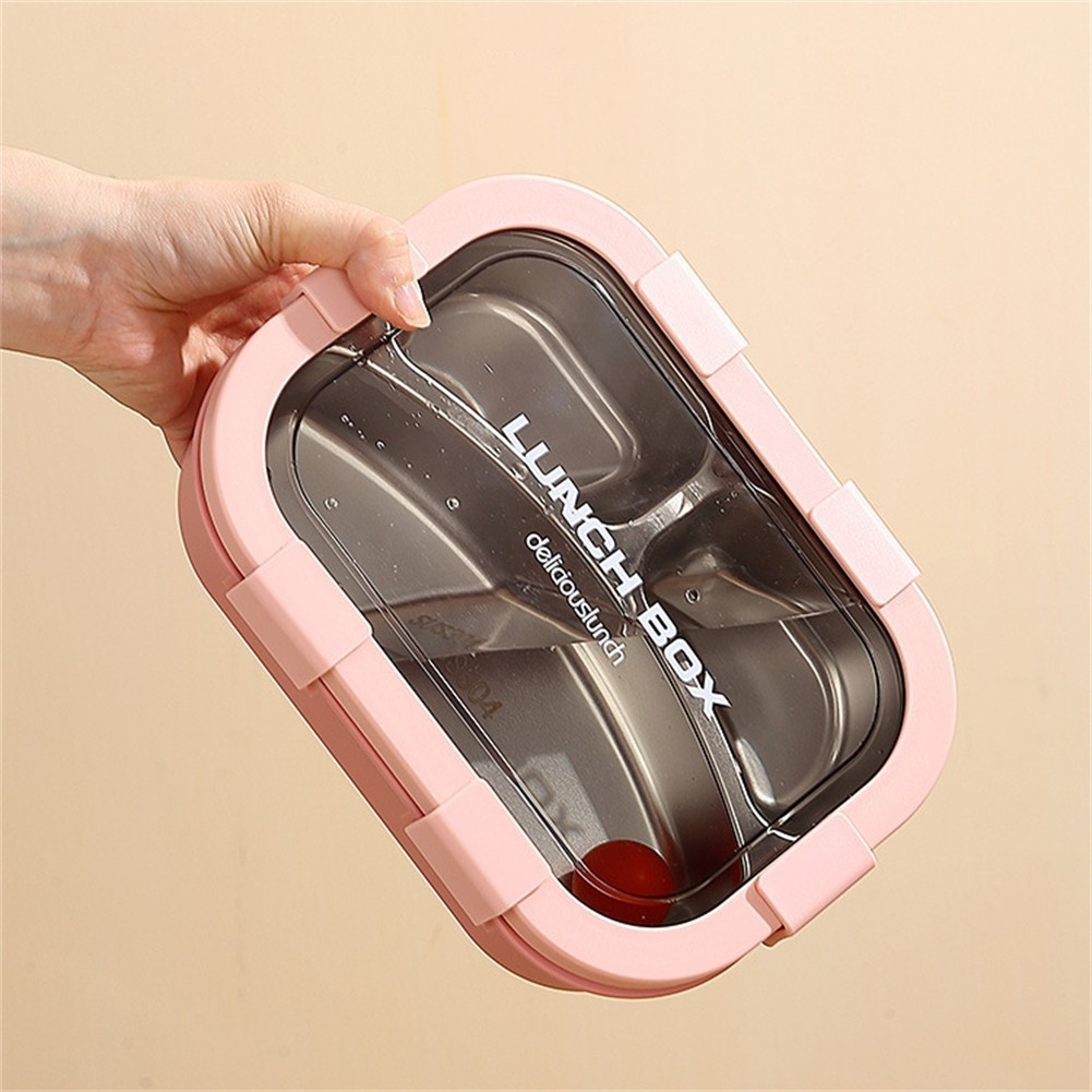 Leakproof Stainless Steel Lunch Box Three Compartments for Light Lunch - Picture 24 of 25