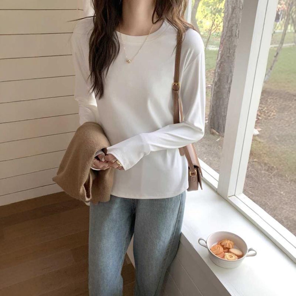 Thick Double-Sided Velvet Long Sleeved T-Shirt - Picture 10 of 15
