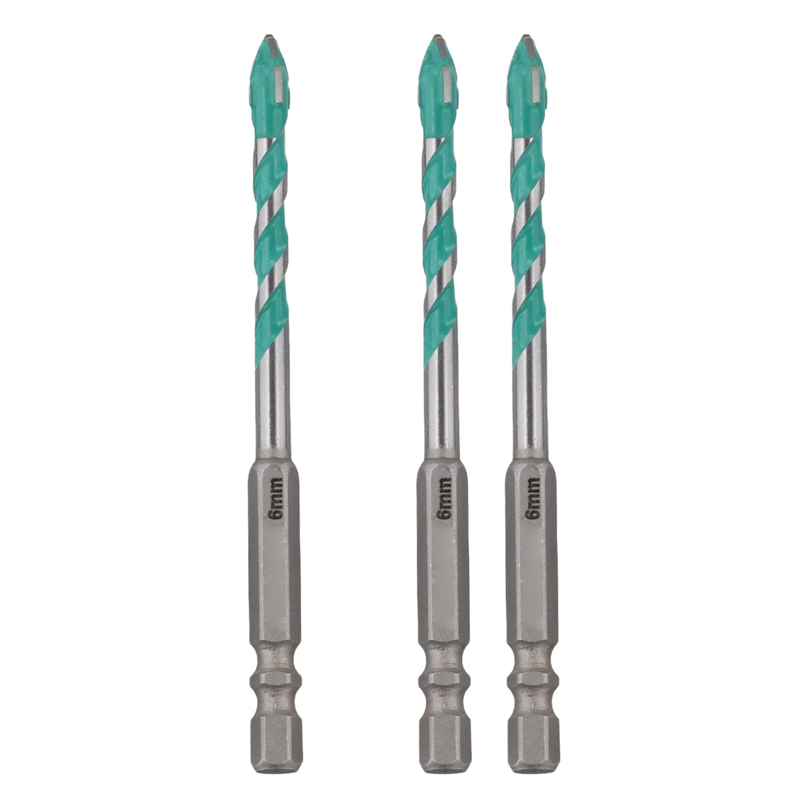 3PC Drill Bits for Multiple Materials For Glass Wood Metal Tiles Sizes 6 12mm