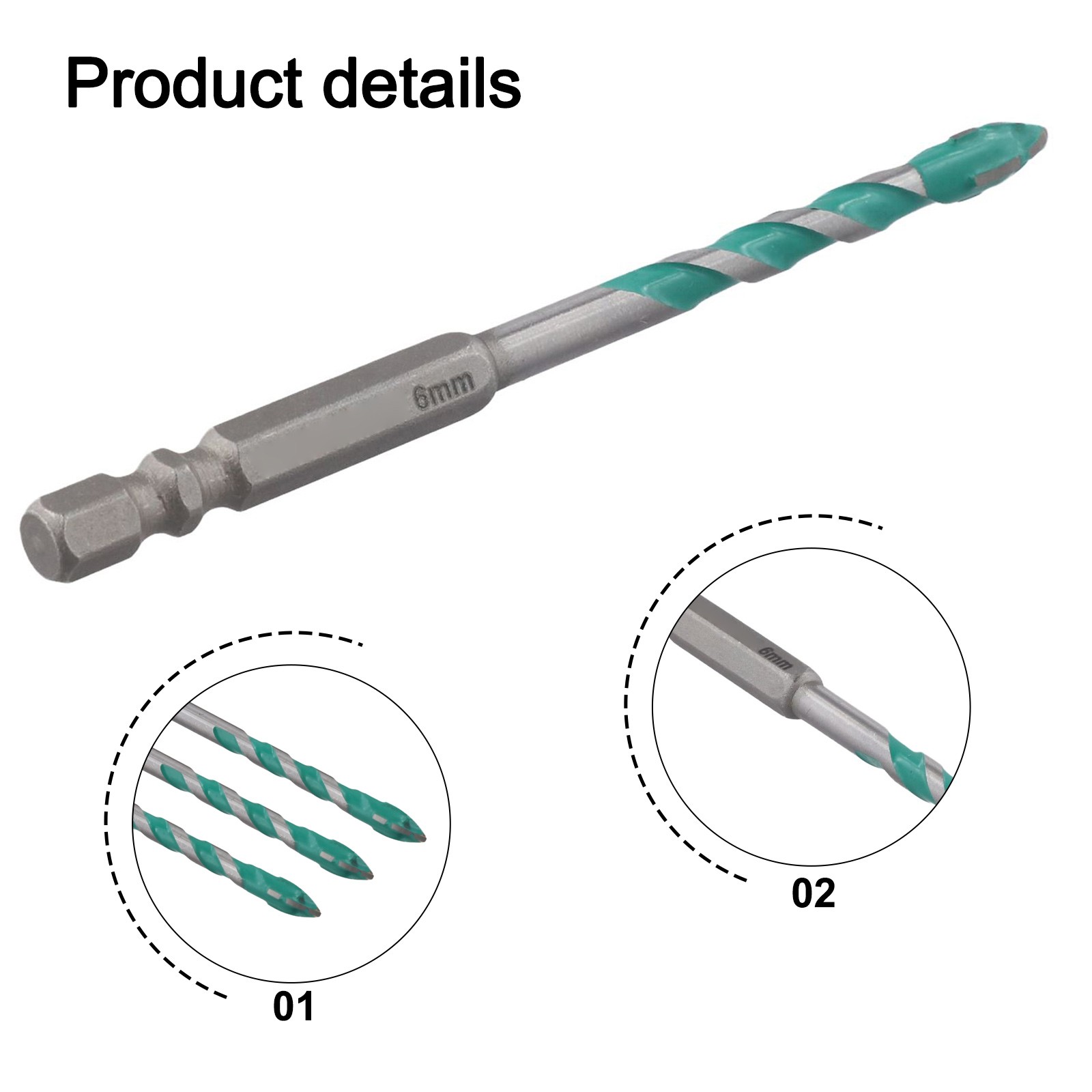 3PC Eccentric Drill Bits for Efficient For Glass Wood Metal Tile Drilling
