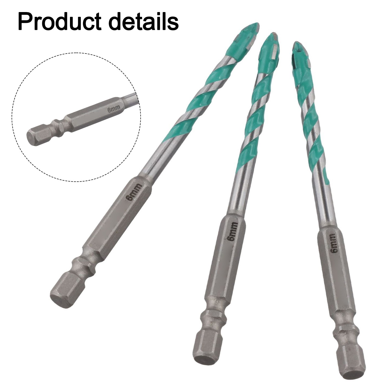 3PC Eccentric Drill Bits for Efficient For Glass Wood Metal Tile Drilling