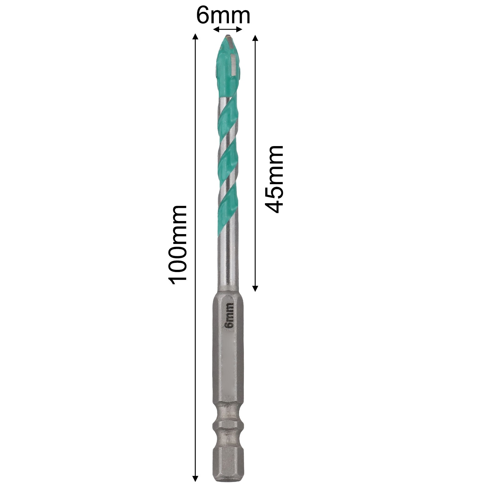 3PC Drill Bits for Multiple Materials For Glass Wood Metal Tiles Sizes 6 12mm