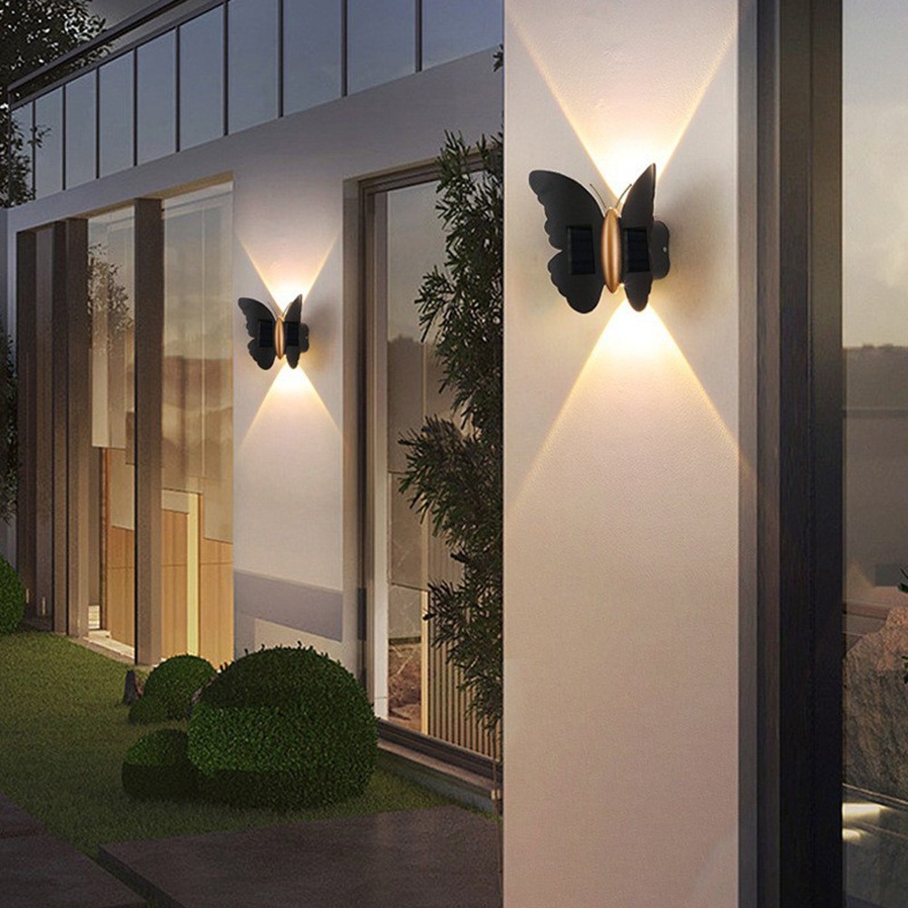 Butterfly Design Solar Wall Light IP65 Waterproof for Indoor Outdoor Use