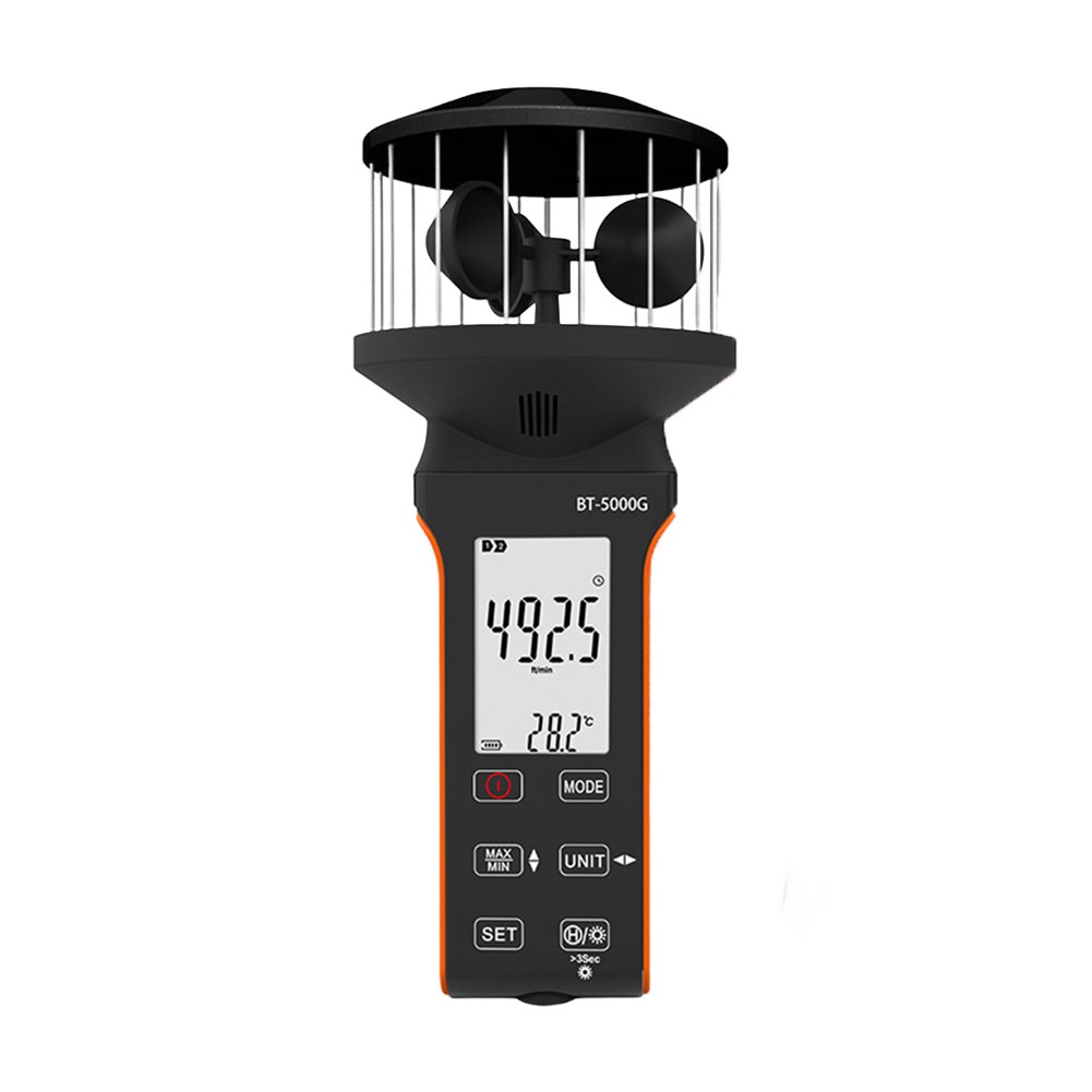 Handheld Digital Anemometer Cup Wind Meter with Multiple Wind Flow Units