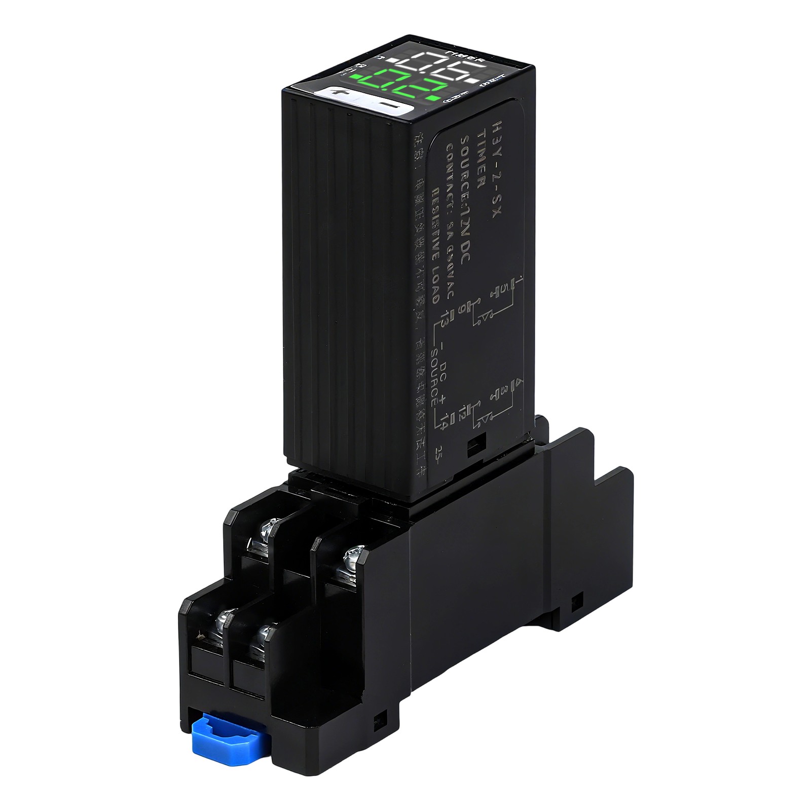 LCD Digital Timer Relay 12 VDC Dual Time Control With Plug-in Terminal Socket