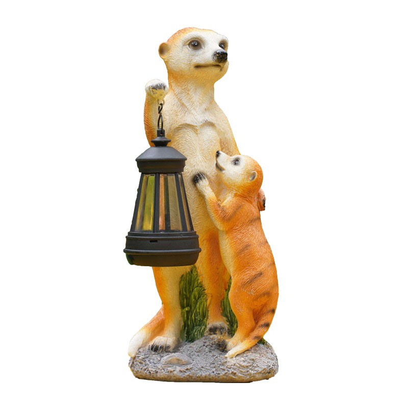 Solar Powered Resin Outdoor Courtyard Lamp for Garden Decoration 11x11x25 cm - Picture 5 of 8