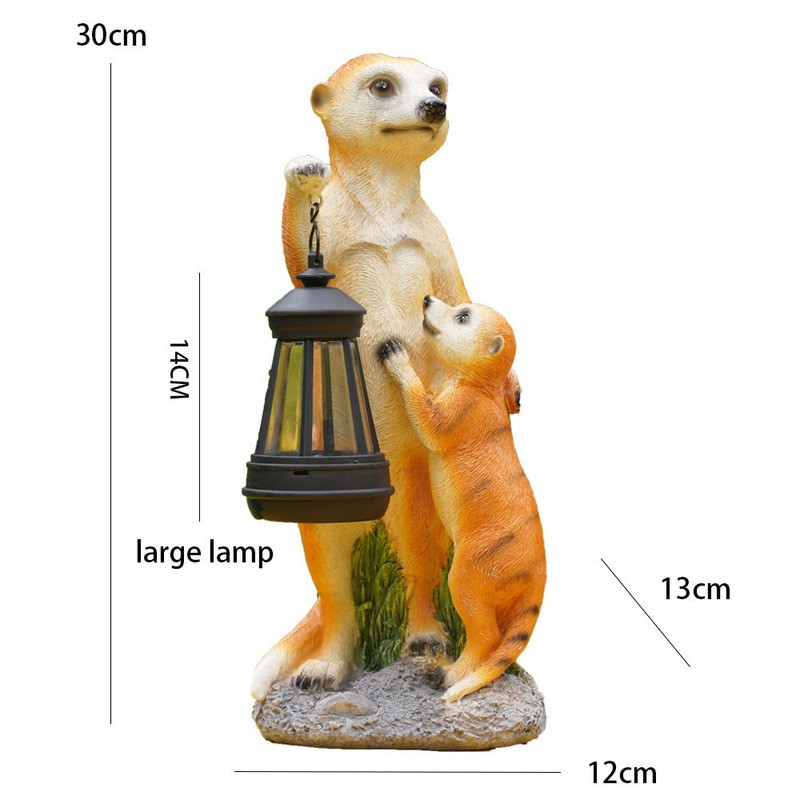 Solar Powered Resin Outdoor Courtyard Lamp for Garden Decoration 11x11x25 cm - Picture 6 of 8
