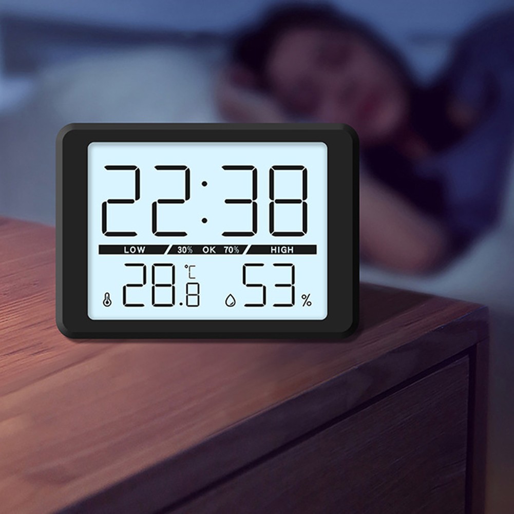 Digital Wall Clock with Temperature Humidity Monitor Large Display Battery Run - Picture 40 of 45