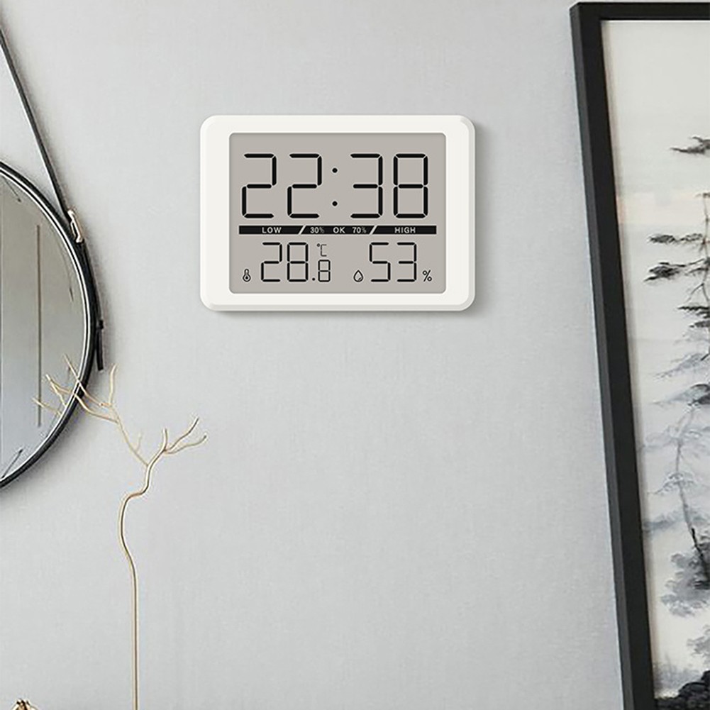 Digital Wall Clock with Temperature Humidity Monitor Large Display Battery Run - Picture 26 of 45