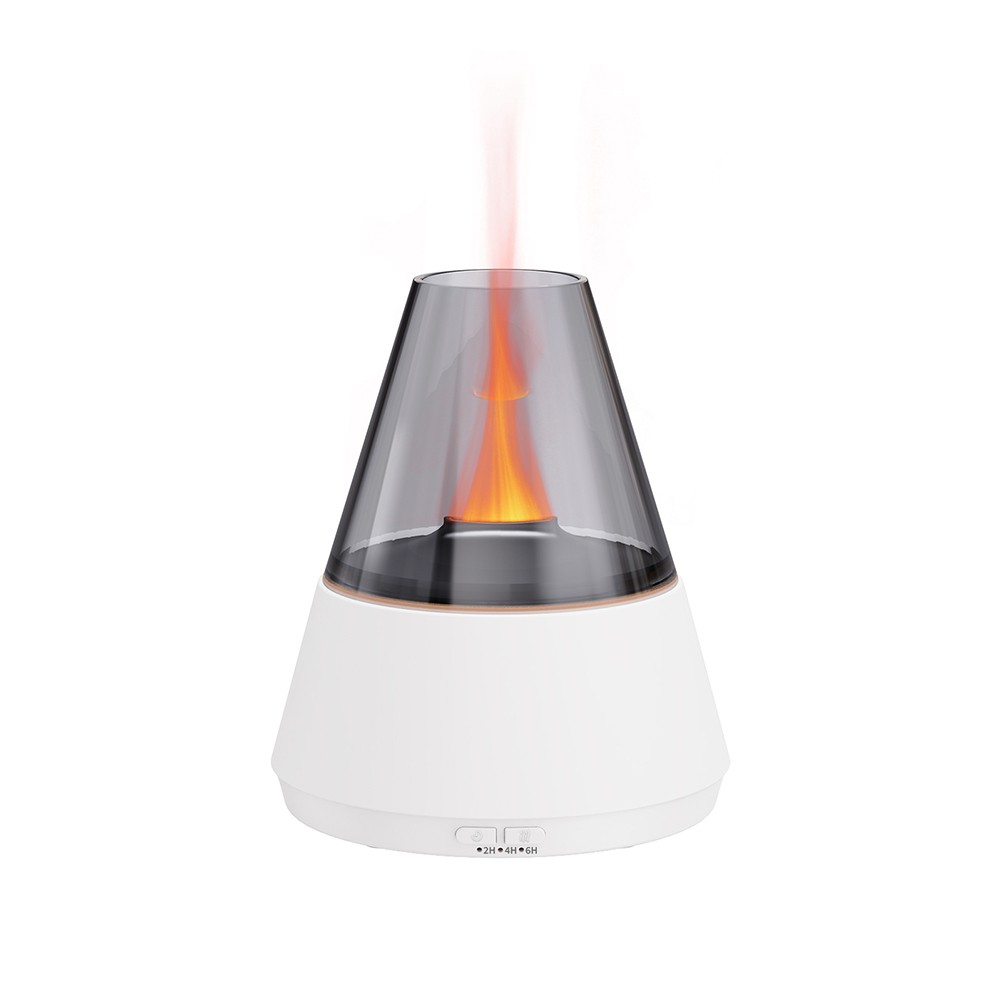 Remote Control Flame Effect Humidifier Alarm Clock with 7 Color Lighting
