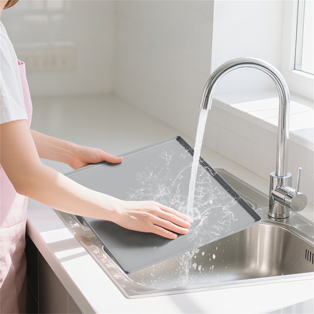 Tappetino Silicone per Frigo 50x50 CM Antiscivolo Bordi Rialzati Protezione Gocc - Picture 12 of 13