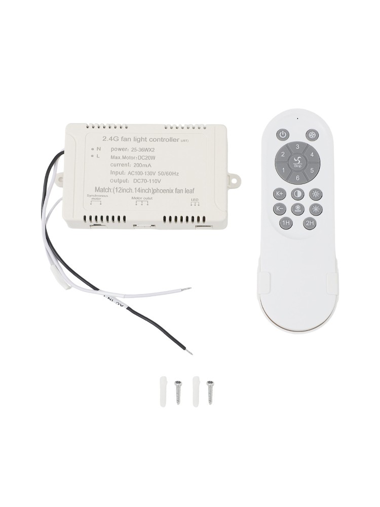 Remote Control Enabled 24V Fan Light with Stepless Brightness Adjustment