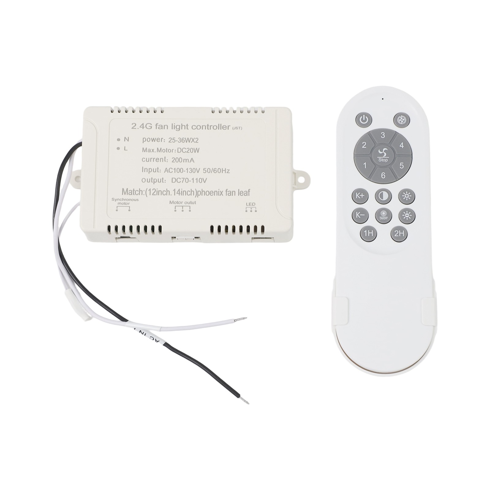 Remote Control Enabled 24V Fan Light with Stepless Brightness Adjustment