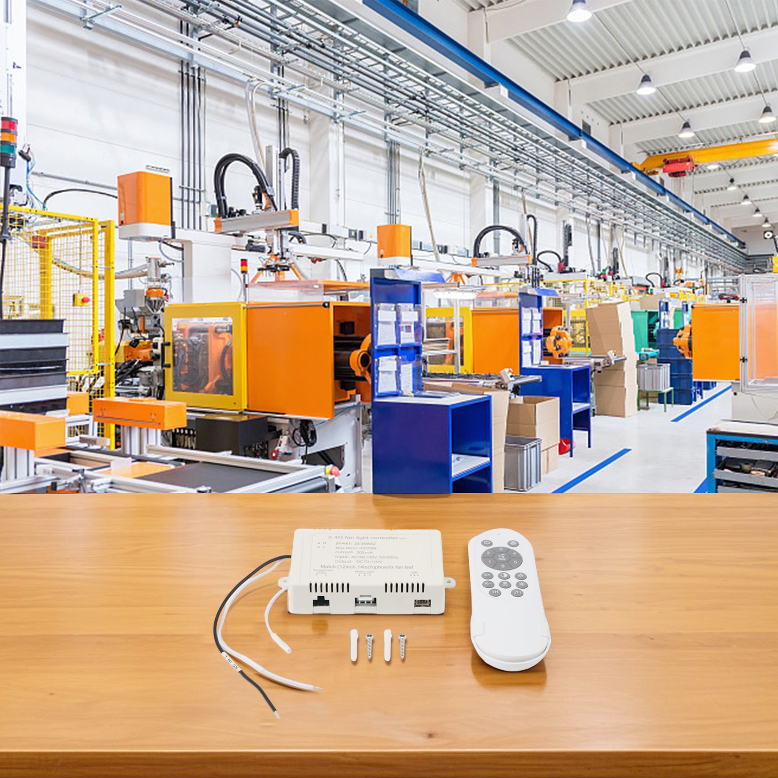 Remote Control Enabled 24V Fan Light with Stepless Brightness Adjustment