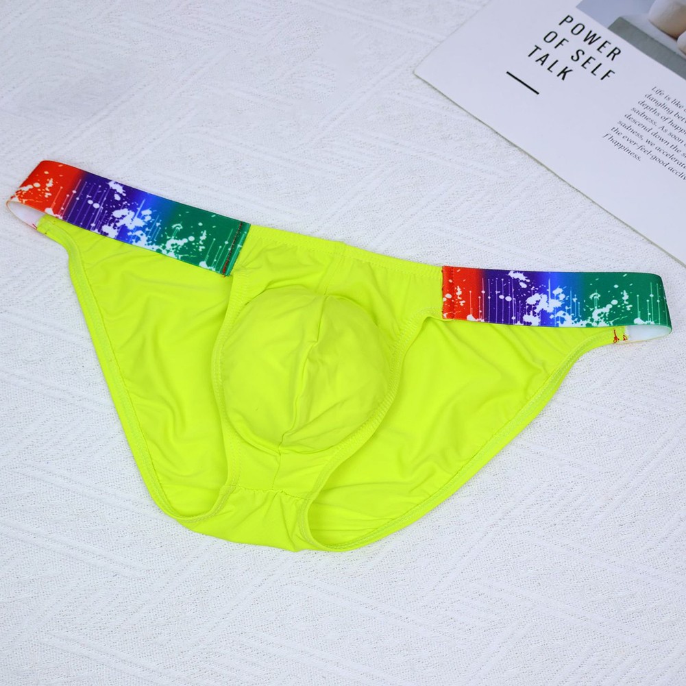 Low Rise Men Briefs Underpants For Rainbow Waist Side Space Cotton Blend