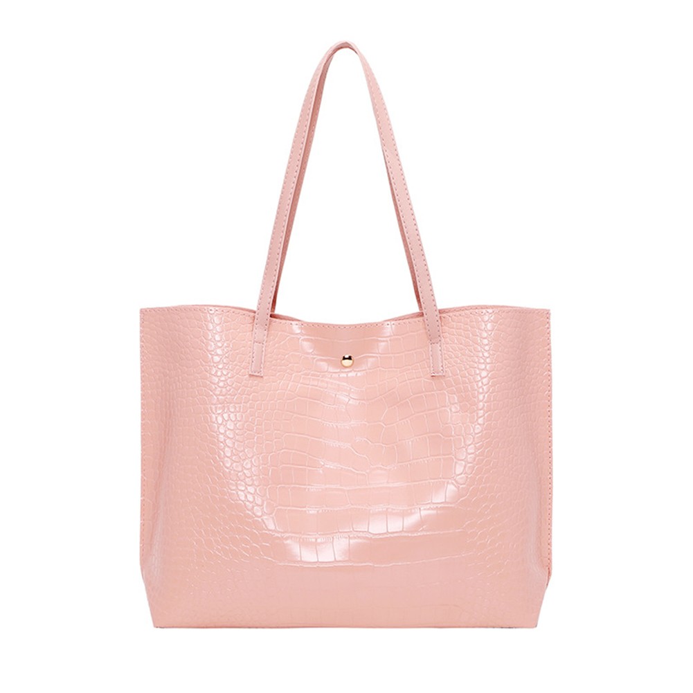 Stylish PU Leather Tote Bag for Women Large Capacity Crocodile Shoulder Bag - Picture 27 of 31