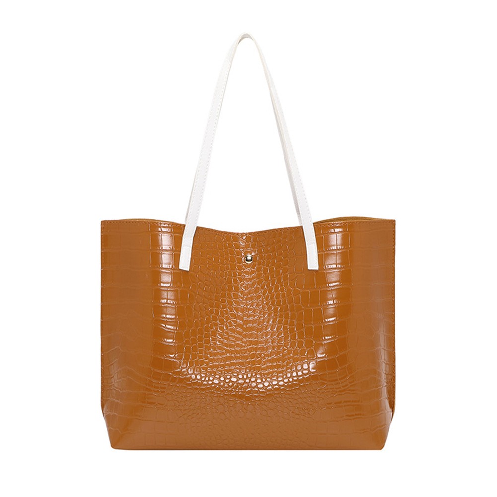 Stylish PU Leather Tote Bag for Women Large Capacity Crocodile Shoulder Bag - Picture 31 of 31