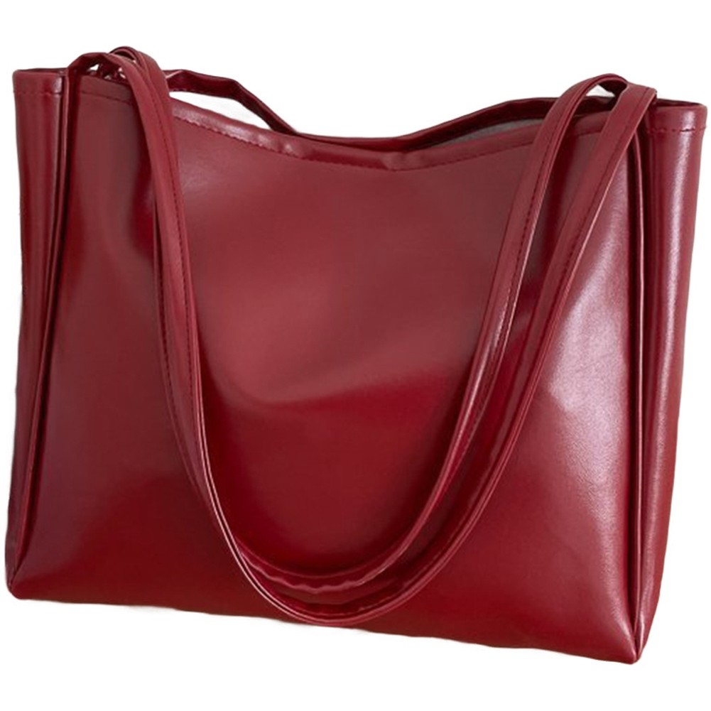 Damen Beuteltasche PU Leder große Kapazität Schulter Handtasche mit Reißversc - Picture 21 of 24