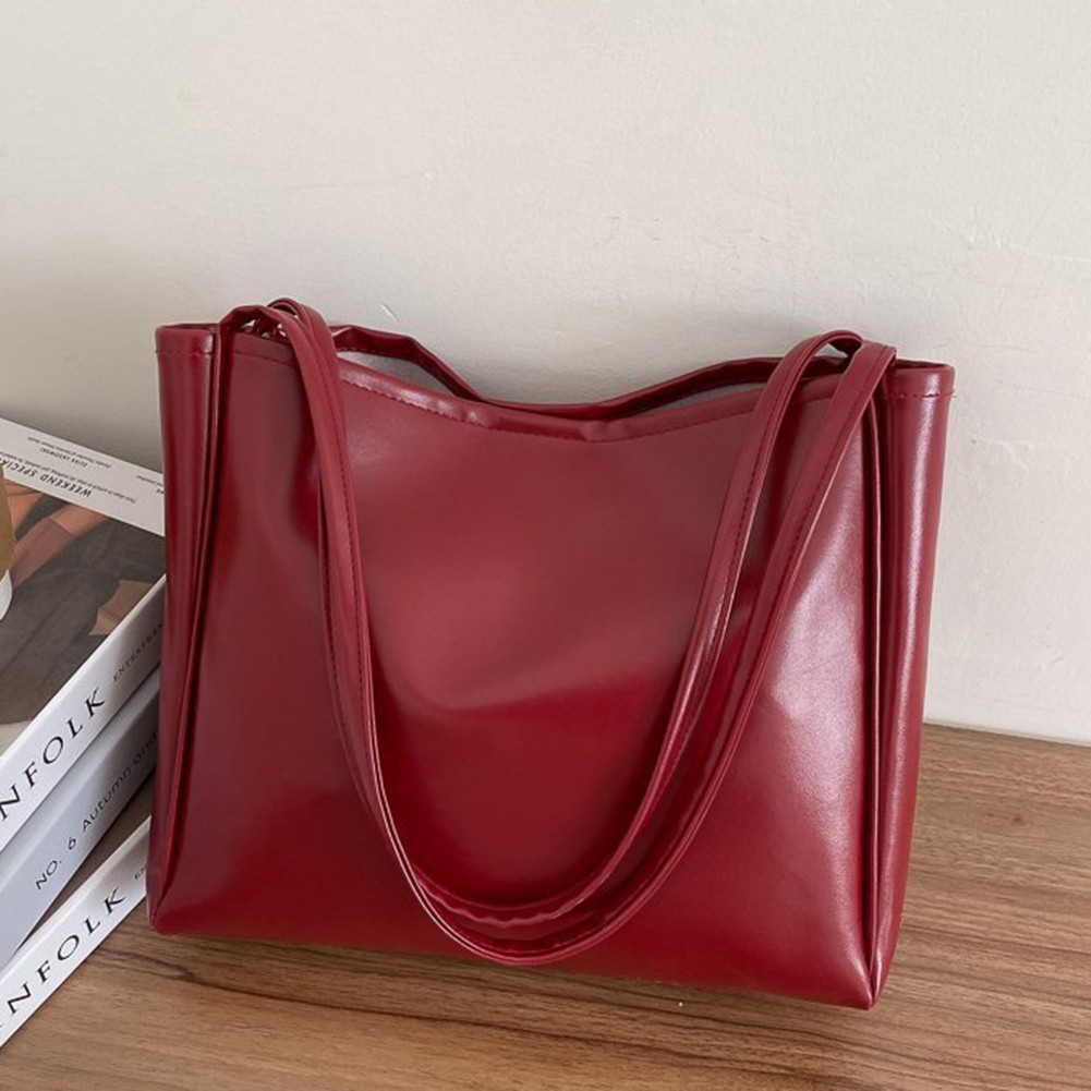 Damen Beuteltasche PU Leder große Kapazität Schulter Handtasche mit Reißversc - Picture 24 of 24