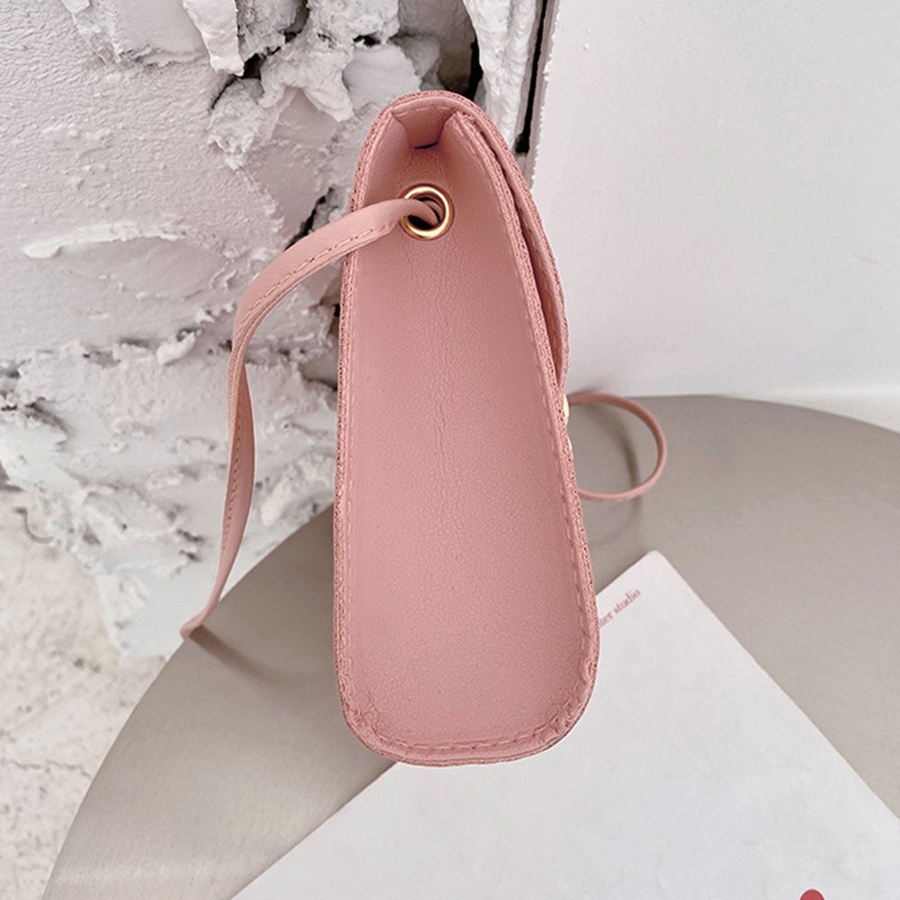 Compact Small Square Shoulder Bag for Women Lock Buckle Slash Commuting Bag - Picture 24 of 28