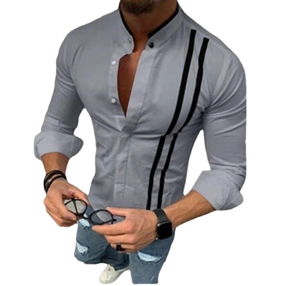 Mens Casual Breathable Shirt Long Sleeve Buttoned Turn Down Collar Style - Picture 11 of 12