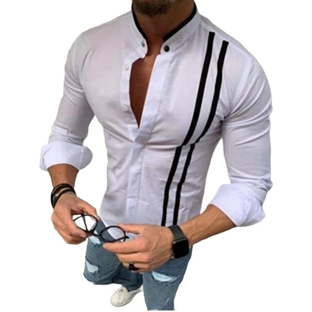 Mens Casual Breathable Shirt Long Sleeve Buttoned Turn Down Collar Style - Picture 7 of 12