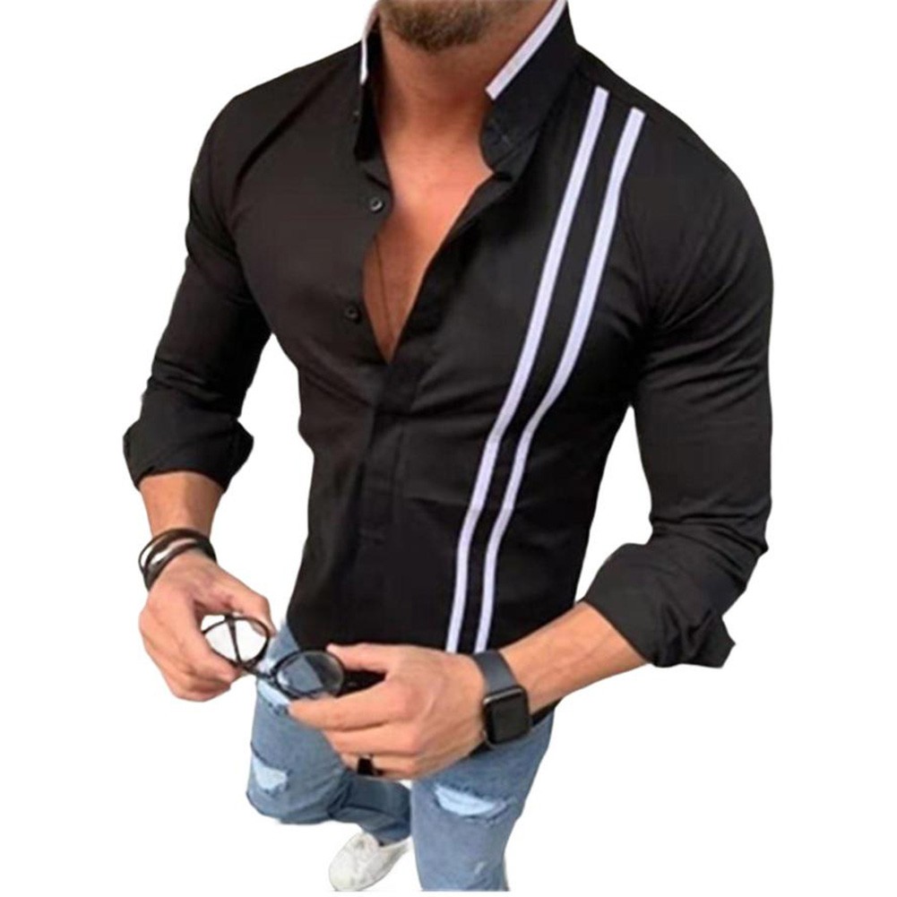 Mens Casual Breathable Shirt Long Sleeve Buttoned Turn Down Collar Style - Picture 9 of 12