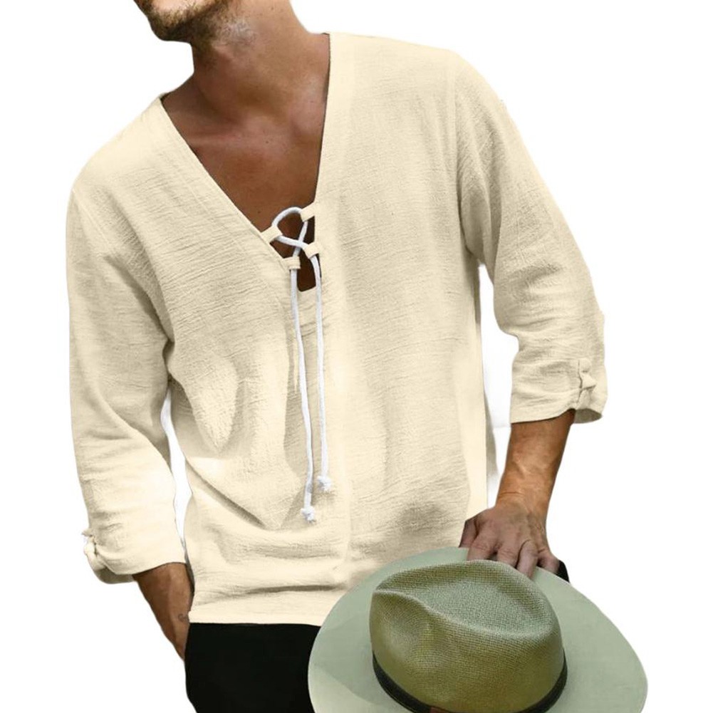 Comfortable Fit Long Sleeve Tops Breathable Linen Shirts Brand New Condition - Picture 13 of 20