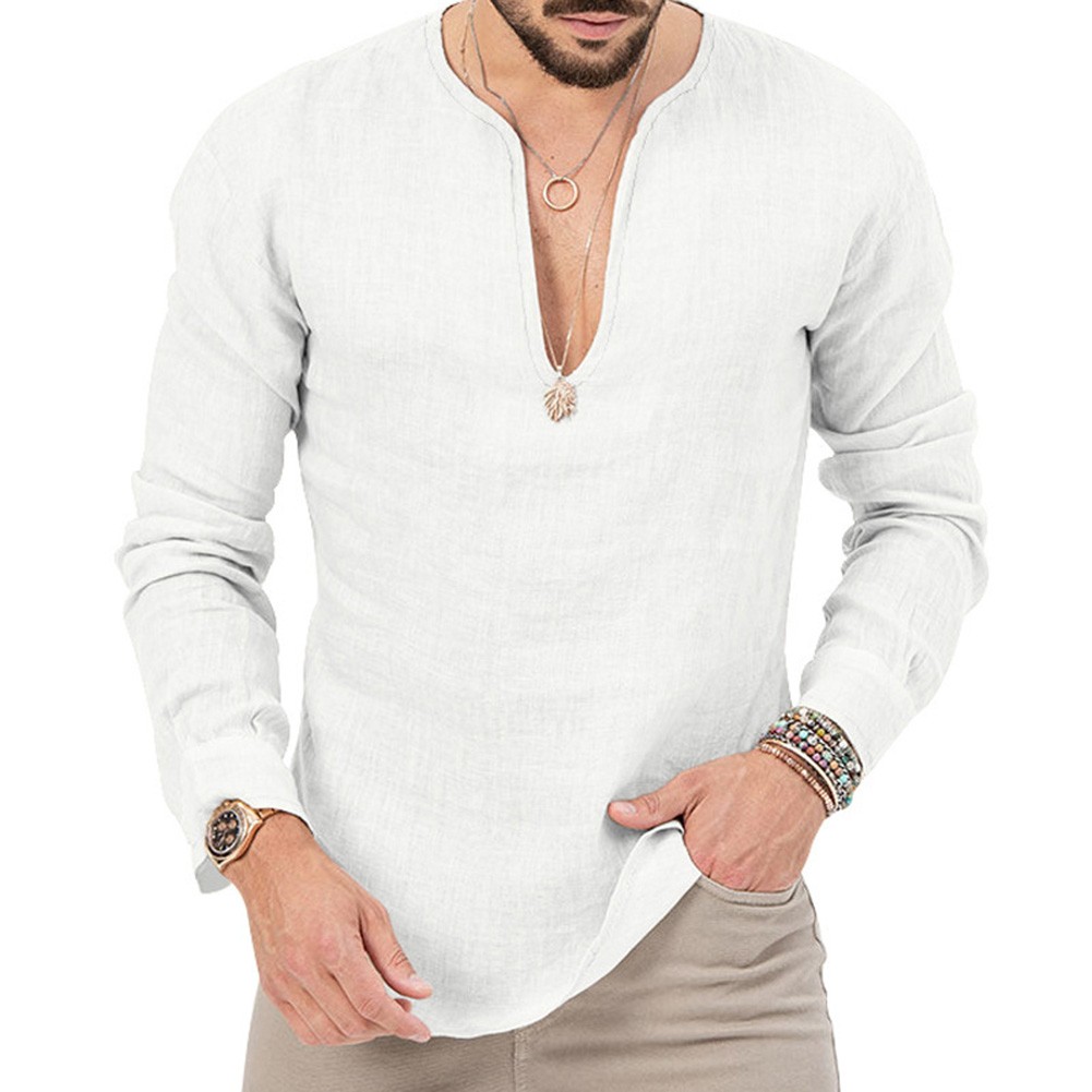 Casual V-neck Shirt Lapel Neckline Perfect For Casual Wear Shirt For Daily Use