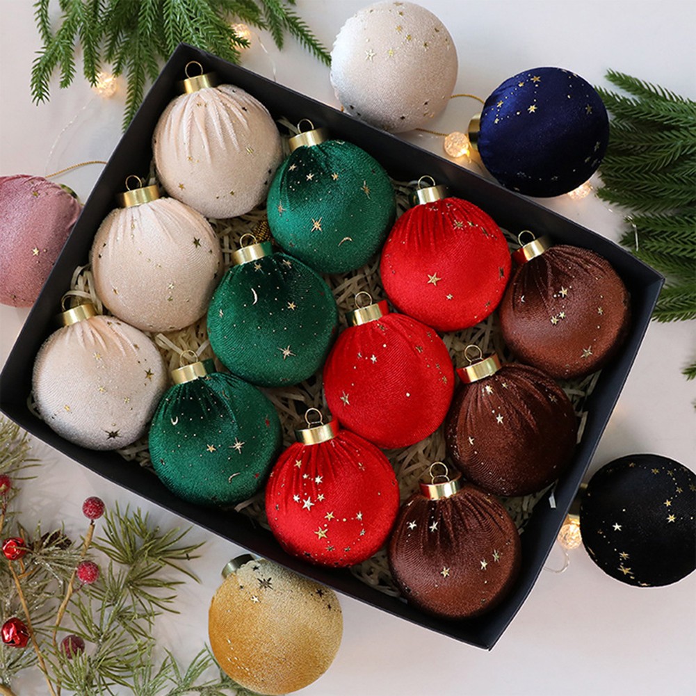 12 Pieces Velvet For Christmas Ornaments Balls for Tree and Holiday Decoration - Picture 20 of 21