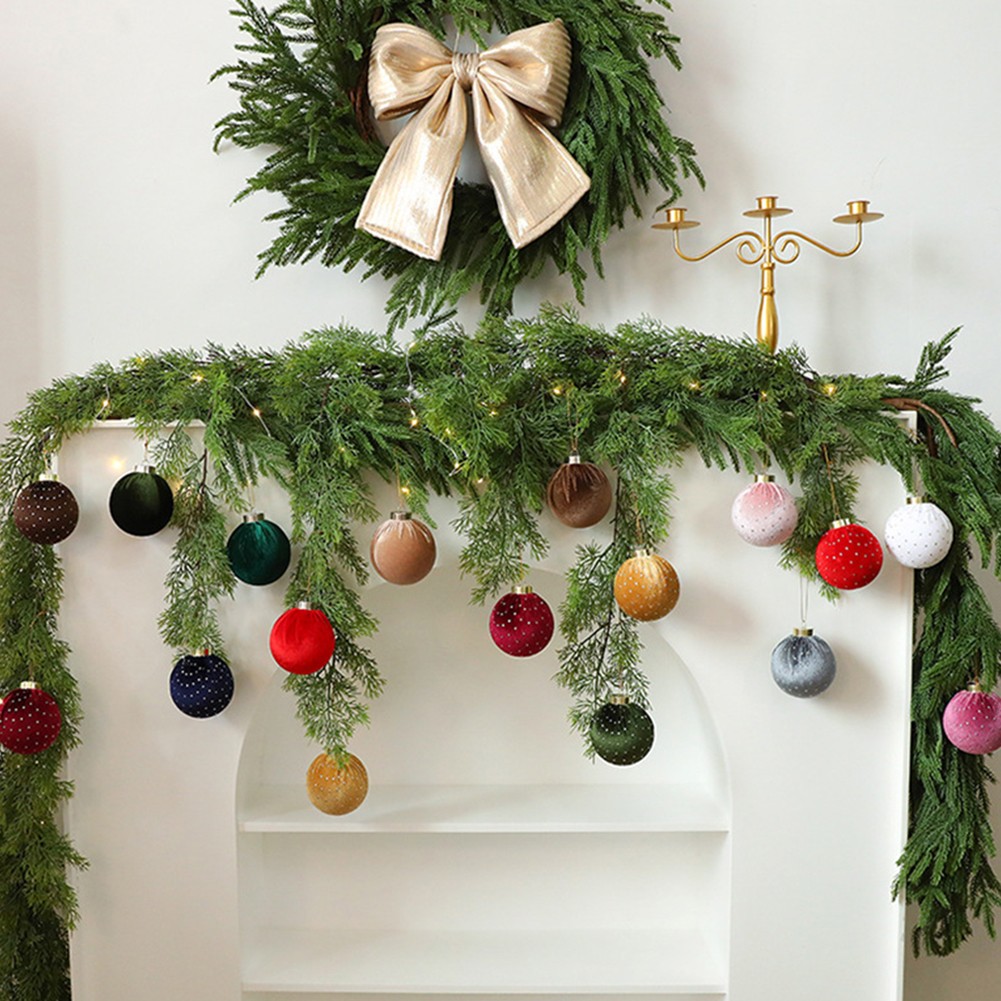 12 Pieces Velvet For Christmas Ornaments Balls for Tree and Holiday Decoration - Picture 21 of 21