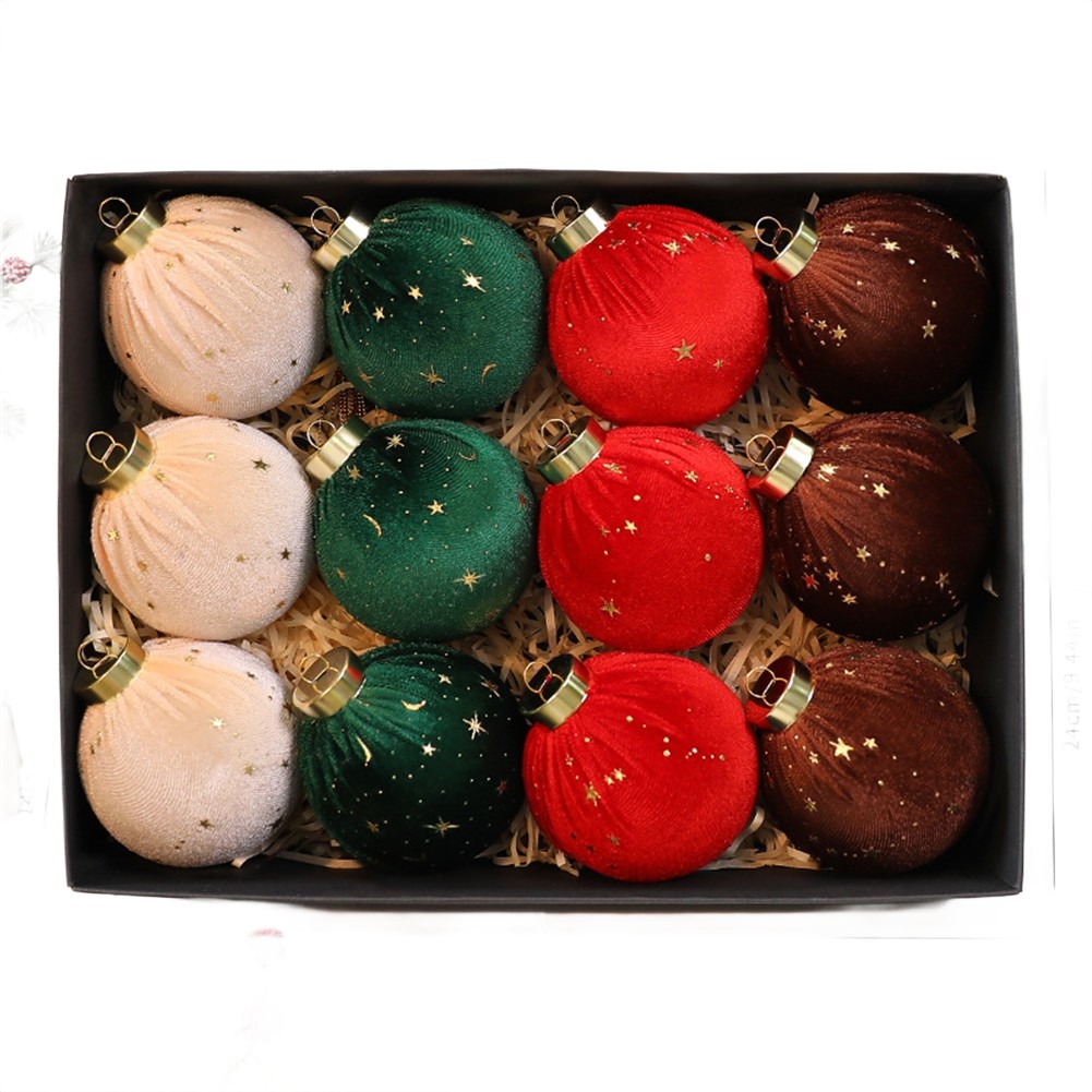12 Pieces Velvet For Christmas Ornaments Balls for Tree and Holiday Decoration - Picture 19 of 21