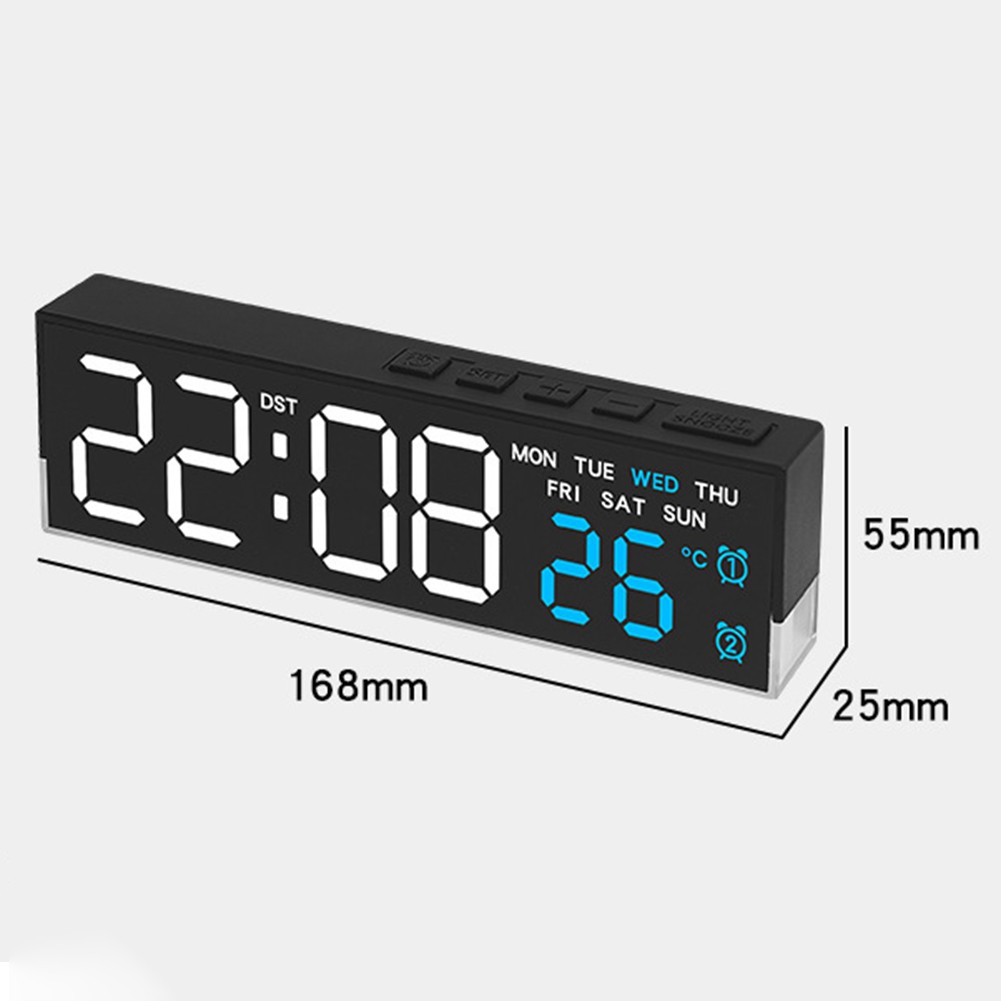 Adjustable LED Night Light Clock with Ambient Glow and Temperature Display