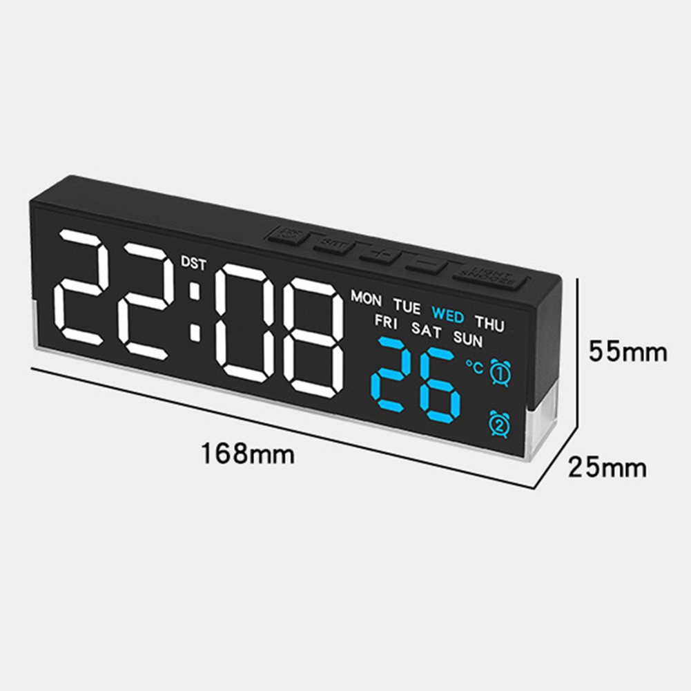 LED Electronic Night Clock with Ambient Light and Temperature for toggle Feature