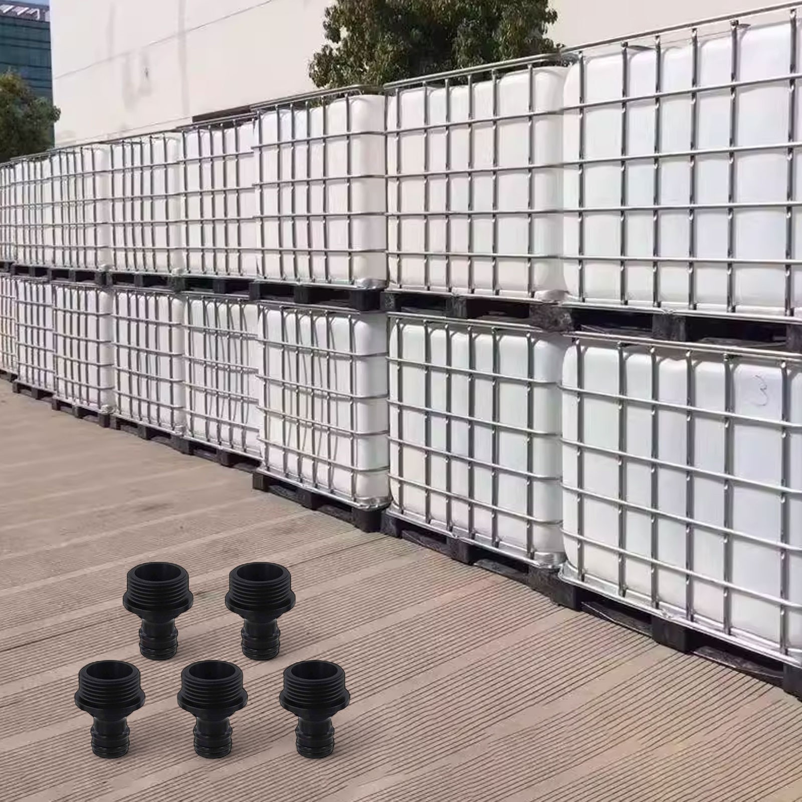 Efficient IBC Tank Adapter with 5 Male Connectors for Various Applications