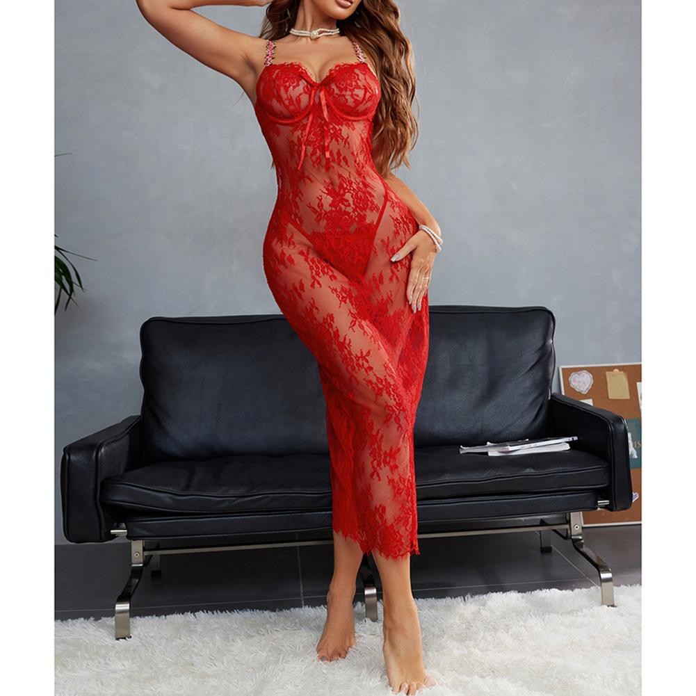 Sexy Women Dress See Through Dress Three Quarters Cup Shape Comfortable Fabric - Picture 31 of 32