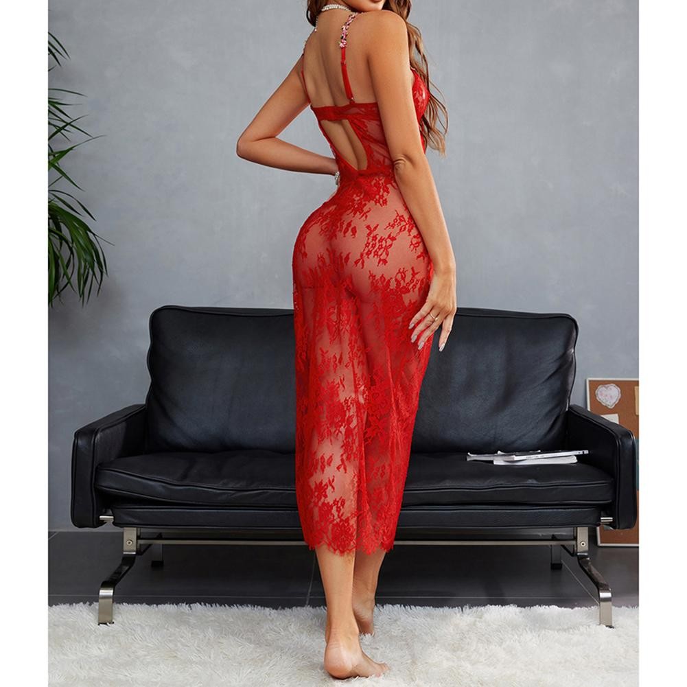 Sexy Women Dress See Through Dress Three Quarters Cup Shape Comfortable Fabric - Picture 32 of 32