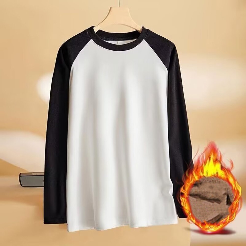 A womens long sleeve tshirt with twotone base and doublesided fleece fabric - Picture 19 of 21
