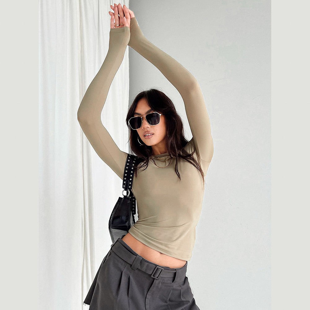 Women's Long Sleeve Slim Fit Casual T Shirt for Daily Wear and Vacation - Picture 54 of 90