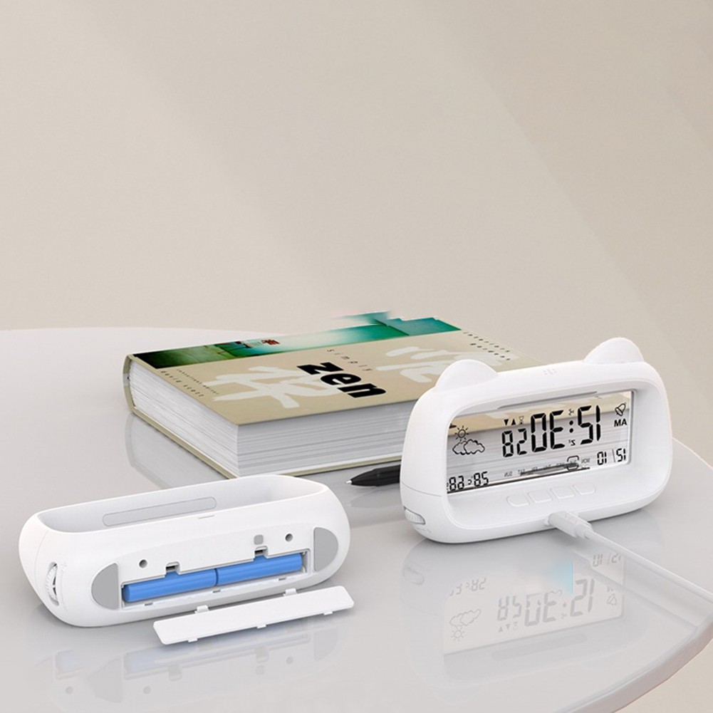 Digital Alarm Clock with Backlight Display Weekday Temperature and Timer Option