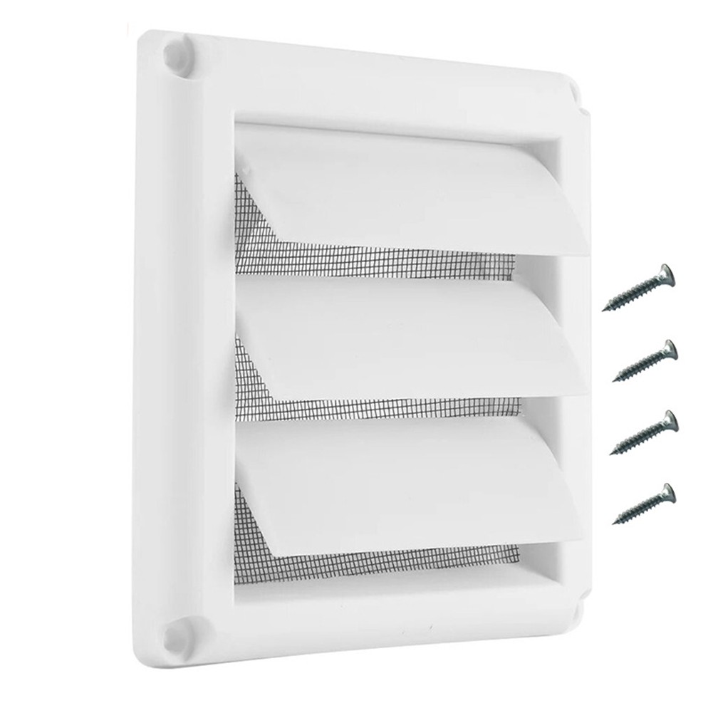 Plastic Vent Grille With Insect Screen And Screws For Heat Recovery Systems